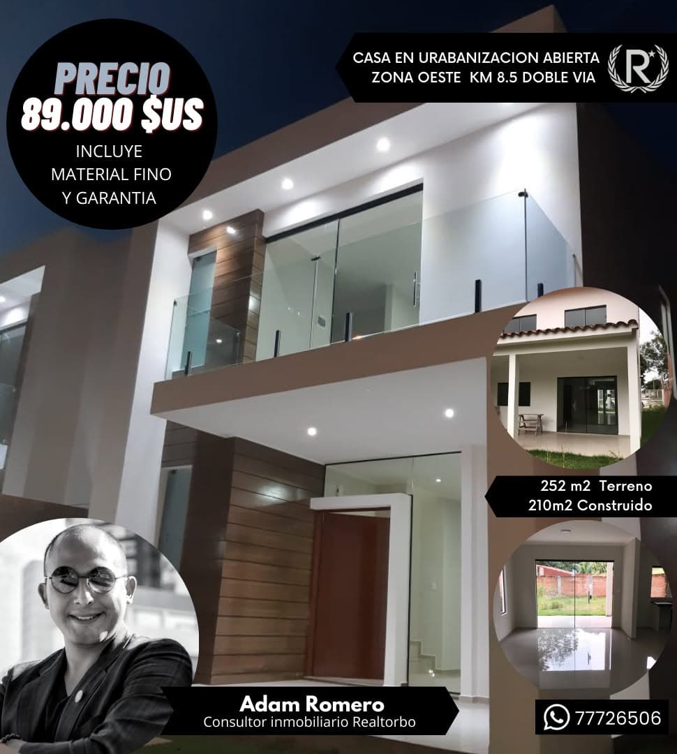 Publicación inmobiliaria de una casa comercializada por Adam Romero